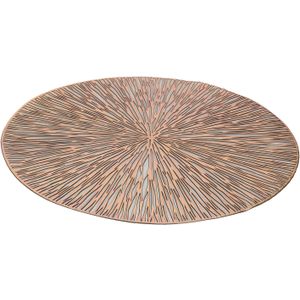 2x stuks Ronde placemats brons geponst 38 cm - Tafeldecoratie - Borden onderleggers van kunststof