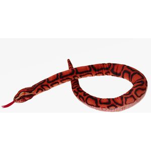 Cornelissen Knuffeldier Regenboog Boa slang - zachte pluche stof - premium knuffels - rood - 100 cm