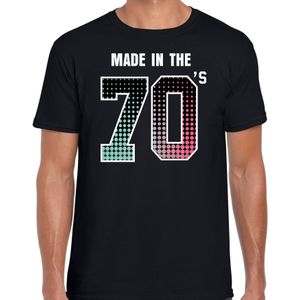 Seventies feest t-shirt / shirt made in the 70s / Abraham - zwart - voor heren - kleding / 70s feest shirts / verjaardags shirts / outfit / 50 jaar