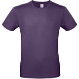 Set van 2x stuks paars basic t-shirt met ronde hals voor heren - katoen - 145 grams - paarse shirts / kleding, maat: M (50)