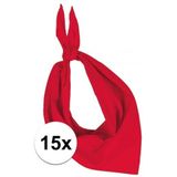 15x Zakdoek bandana rood - hoofddoekjes