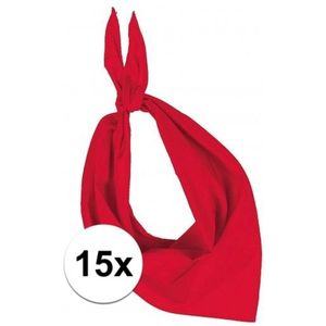 15x Zakdoek bandana rood - hoofddoekjes