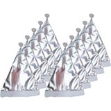 10x Glimmende kerstmutsen zilver voor volwassenen - Metallic zilveren kerstmuts