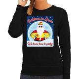 Foute Spanje Kersttrui / sweater - Christmas in Spain we know how to party - zwart voor dames - kerstkleding / kerst outfit