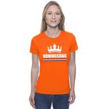 Oranje Koningsdag met een kroon shirt dames - Oranje Koningsdag kleding.
