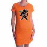 Oranje jurkje bier drinkende leeuw voor dames - Koningsdag / EK-WK kleding shirts