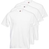 3x Grote maten basic witte t-shirt voor heren - 5XL- voordelige katoenen shirts