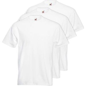 3x Grote maten basic witte t-shirt voor heren - 5XL- voordelige katoenen shirts