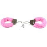 Pluche handboeien - 2x - roze - incl 4x sleutels - feestartikelen