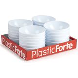 Plasticforte kommetjes/schaaltjes - 4x - dessert/ontbijt - kunststof - D12 x H5 cm - ivoor wit