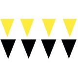 Zwart/Gele feest punt vlaggetjes pakket - 60 meter- slingers / vlaggenlijn