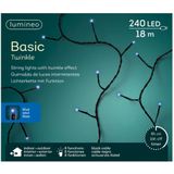 Kerstverlichting twinkle met timer blauw buiten 240 lampjes - boomverlichting