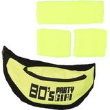 Foute 80s/90s party verkleed accessoire set - neon geel - jaren 80/90 thema feestje - 4-delig