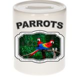 Dieren liefhebber papegaai spaarpot  9 cm jongens en meisjes - keramiek - Cadeau spaarpotten papegaaien / ara liefhebber
