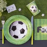 Santex feest wegwerp bekertjes - voetbal - 50x stuks - 270 ml - groen - karton