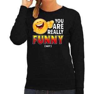 Funny emoticon sweater You are really funny - not- zwart voor dames -  Fun / cadeau trui