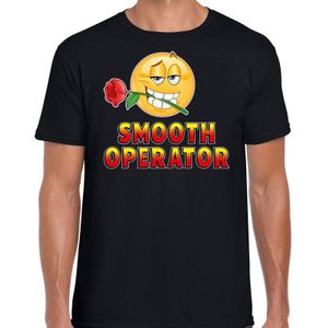 Funny emoticon t-shirt Smooth operator zwart voor heren - Fun / cadeau shirt