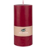 2x stuks rood bordeaux cilinderkaarsen/stompkaarsen 15 x 7 cm 50 branduren - geurloze kaarsen
