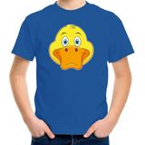 Cartoon eend t-shirt blauw voor jongens en meisjes - Kinderkleding / dieren t-shirts kinderen