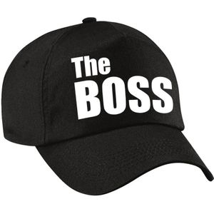 The Boss pet / cap zwart met witte letters voor heren - verkleedpet / feestpet