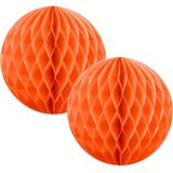 8x Papieren kerstballen oranje 10 cm Kerstversiering - Kerstboomversiering - Kerstballen van papier