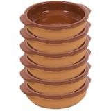 8x Tapas schaaltjes bruin/ terracotta - Tapas /creme brulee ovenschaaltjes/serveerschaaltjes