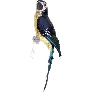 Decoris Decoratie vogel papegaai - paars - 40 cm - Decoratie beeld/dierenbeeld