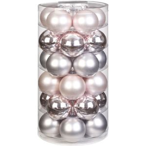 Inge Christmas Goods Kerstballen - 30st - glazen lichtroze - 6 cm