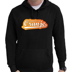 Zwarte fan hoodie voor heren - supporter van oranje - Holland / Nederland supporter - EK/ WK hooded sweater / outfit