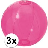 3x Opblaasbare strandbal fel roze 30 cm