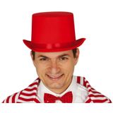 Fiestas Guirca verkleed hoge hoed - rood - voor volwassenen - carnaval kleuren thema accessoires