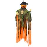 Horror decoratie pakket hangende pompoen vogelverschrikker met kraaien/raven - Halloween thema versiering
