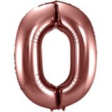 Folat Folie ballonnen - 100 jaar cijfer - brons - 86 cm - leeftijd feestartikelen