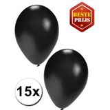 Bellatio Decorations ballonnen - 75 stuks - zwart - 27 cm - helium of lucht - verjaardag / versiering