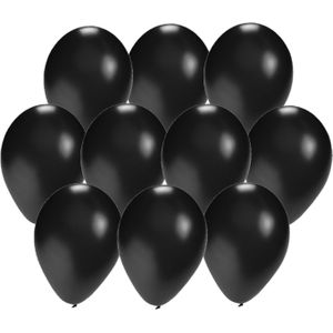 Bellatio Decorations ballonnen - 75 stuks - zwart - 27 cm - helium of lucht - verjaardag / versiering