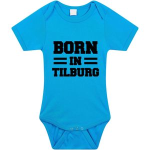 Born in Tilburg tekst baby rompertje blauw jongens - Kraamcadeau - Tilburg geboren cadeau