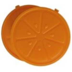 8x stuks ijsblokjes sinaasappel herbruikbaar - Plastic ijsblokjes - Verkoeling artikelen - Gekoelde drankjes maken