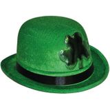 2x stuks st. Patricks day thema groene bolhoed - Carnaval verkleed hoeden - Feestkleding accessoires