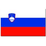 Landen vlag Slovenie - 90 x 150 cm - met compacte draagbare telescoop vlaggenstok - zwaaivlaggen