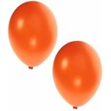 50x stuks metallic oranje ballonnen 36 cm - Supporters/koningsdag feestartikelen/versieringen