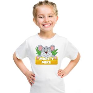 Mighty Mike t-shirt wit voor kinderen - unisex - muizen shirt - kinderkleding / kleding