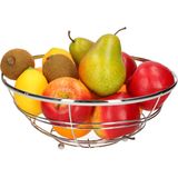 Medium-size fruitschaal Chrome metal rond 28 x 11 cm