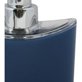 MSV Zeeppompje/dispenser Aveiro - 2x - PS kunststof - donkerblauw/zilver - 11 x 14 cm - 260 ml