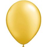 100x stuks Ballonnen metallic goud 30 cm - Feestartikelen versiering gouden bruiloft/huwelijk