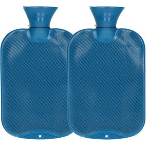 2x stuks kruiken petrol blauw - 2 liter - warmwaterkruik