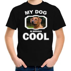 Rhodesische pronkrug  honden t-shirt my dog is serious cool zwart - kinderen - Pronkruggen liefhebber cadeau shirt - kinderkleding / kleding