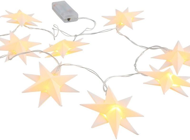 Kerstverlichting lichtsnoer met 10 witte sterren op batterijen - Kerst  lichtsnoeren - Sterren lampjes/lichtjes -135 cm (cadeaus & gadgets) | € 11  bij Shoppartners.nl | beslist.nl