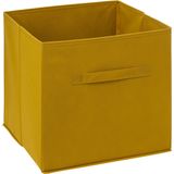 5Five Opbergmand - 6x - 29 liter - mosterdgeel - 31 x 31 x 31 cm