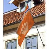 3x stuks Holland/oranje gevelvlag met kroon 100 x 150 cm - Feestartikelen en versieringen