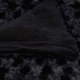 Atmosphera Bank/bed deken/plaid - geknoopt motief - 230 x 180 cm - zwart